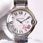V6 Factory Ballon Bleu De Cartier White Dial Stainless Steel Band 42mm Automatic Watch